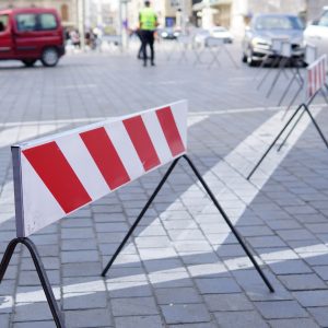 Closed Traffic Sign on Street