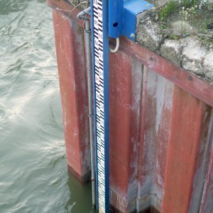 staff gage - river water level