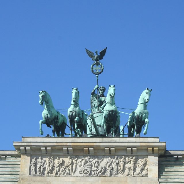 Quadriga Horses Brandenburg Gate Monument in Berlin, Germany