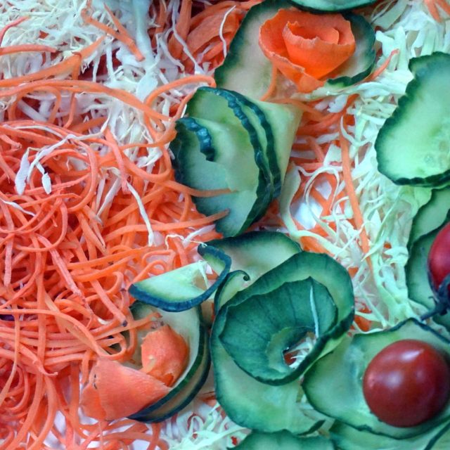 Mixed Vegetable Salad - Cabbage, Carrots, Tomatoes, Cucumber